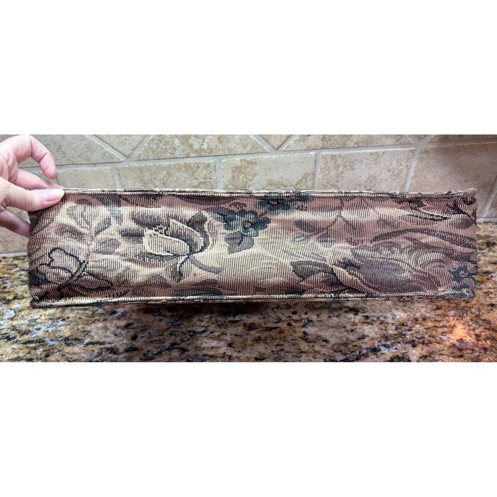 1980s Briefcase Beige Floral Tapestry Carry Case Retro Style - Picture 9 of 11
